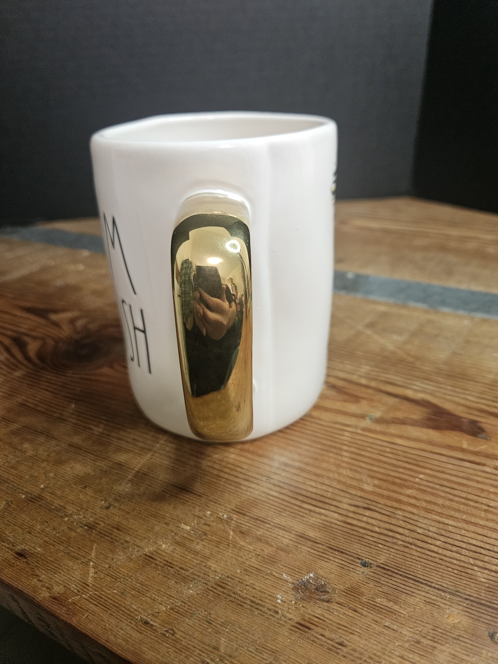 Rae Dunn / Disney White Ceramic Mug with Gold Handle - A Dream Is A Wish - Picture 2 of 6